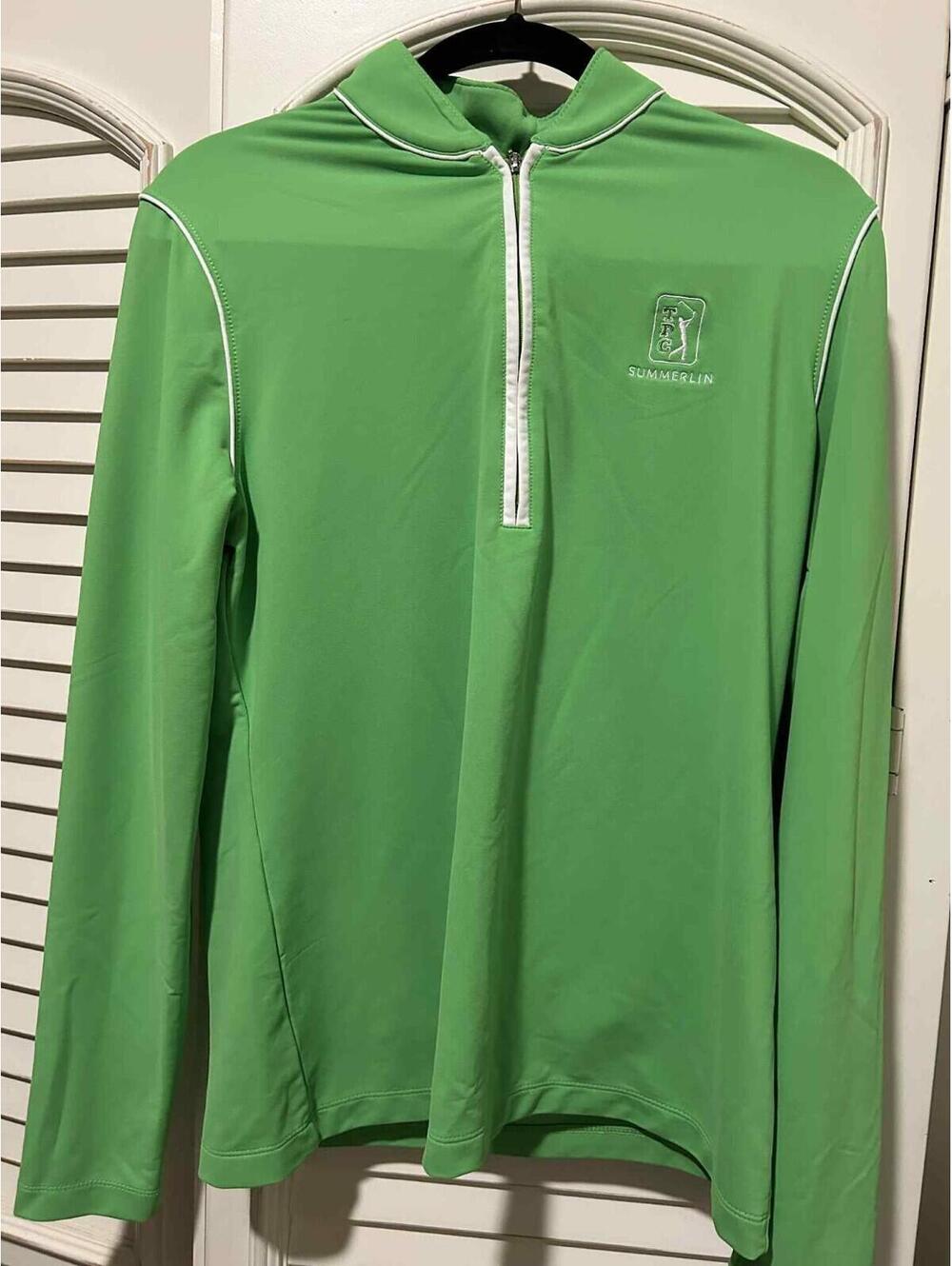 Cutter & Buck CB DryTec Quarter-zip Golf Pullover Lime Green TPC Summerlin Large